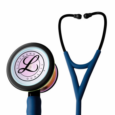 Littmann Cardiology IV Stethoscope, Satin Tubing - Navy Blue · High Polish Rainbow