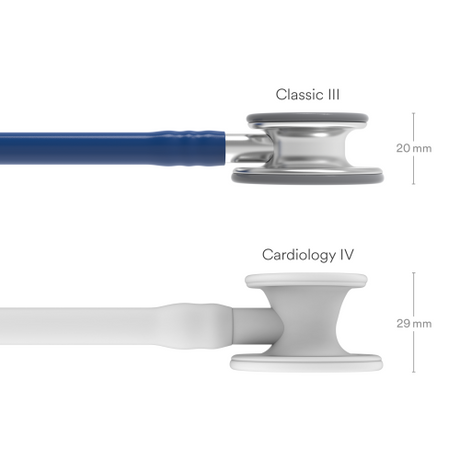Littmann Classic III Stethoscope – Navy Blue, Stainless Steel – size diagram.