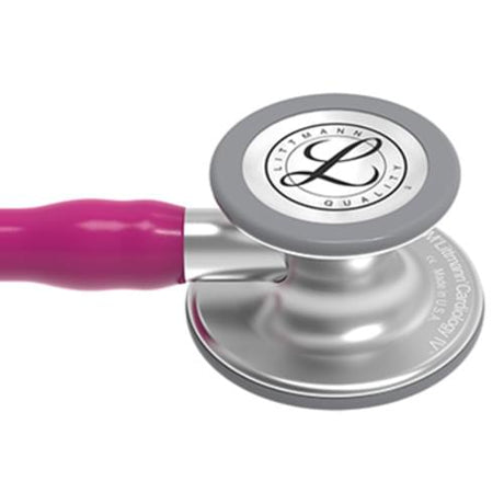 Littmann Cardiology IV Stethoscope 27 inch in Raspberry with dual-head chestpiece.