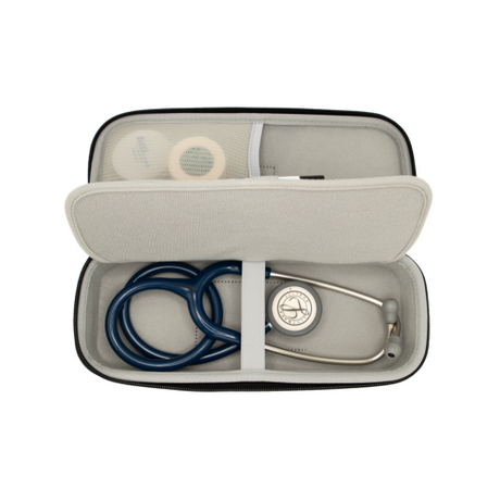 350-513BLK Deluxe Deep Compact Stethoscope Case in Black for Medical Equipment Storage.
