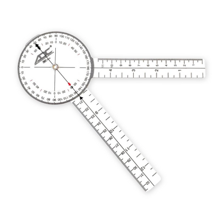 ISOM 360 Degree Plastic Goniometer 8 Inch Range of Motion Assessment Tool SKU 850-39708.