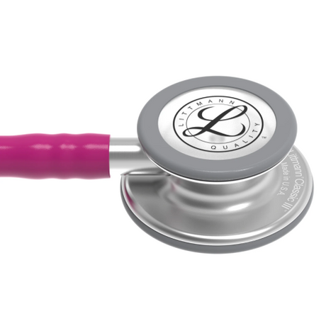 3M Littmann Classic III Stethoscope in Raspberry with Standard Tube Length.