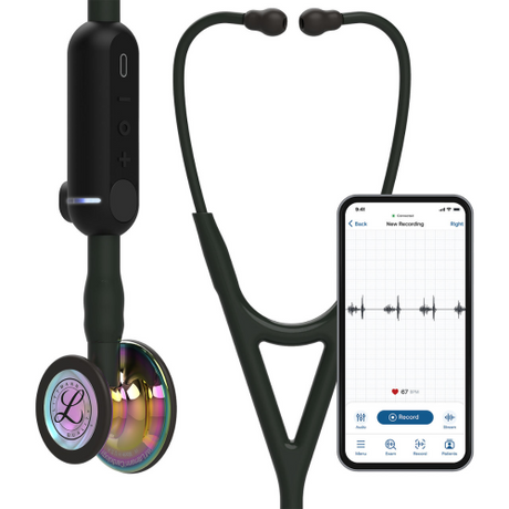 Littmann CORE Digital Stethoscope – Black, High Polish Rainbow.
