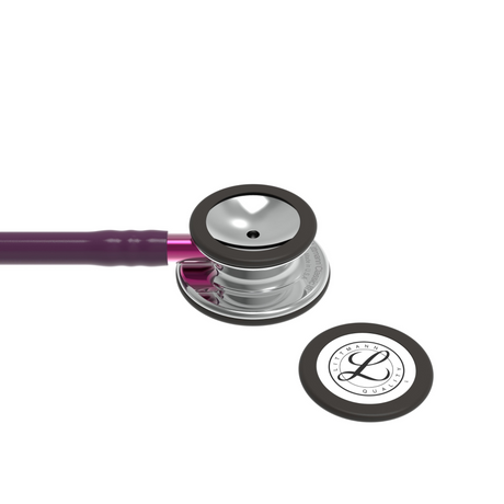 Littmann Classic III Stethoscope – Plum, Pink Stem, Mirror – chestpiece close-up.