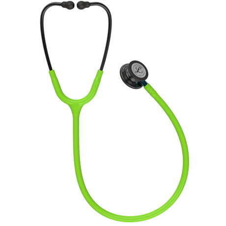 Littmann Classic III Stethoscope – Lime Green, Blue Stem, Smoke – full stethoscope.