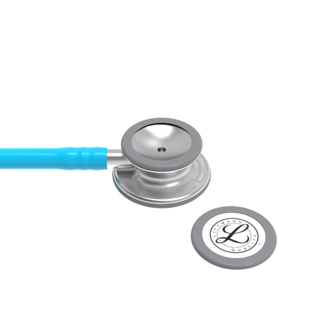 Littmann Classic III Stethoscope – Turquoise, Stainless Steel – chestpiece close-up.