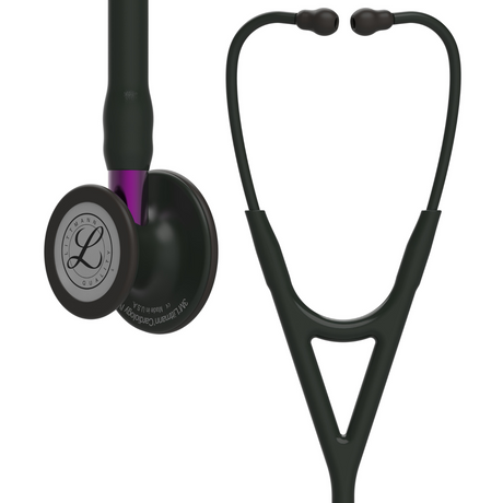 Littmann Cardiology IV Stethoscope – Black, Violet Stem, Black, Standard.