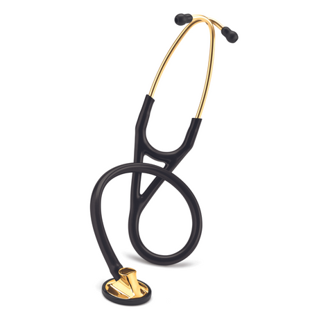 Littmann Master Cardiology Stethoscope – Black, Brass Headset, Brass, High Polish.