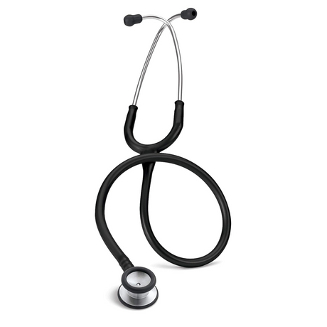 Littmann Classic II Pediatric Stethoscope – Black, Stainless Steel, Standard – full stethoscope.