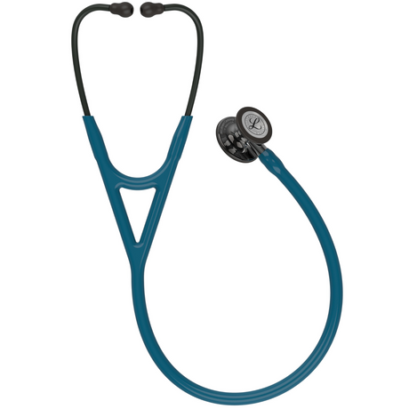 Littmann Cardiology IV Stethoscope – Caribbean Blue, Mirror Stem, Smoke, High Polish – full stethoscope.