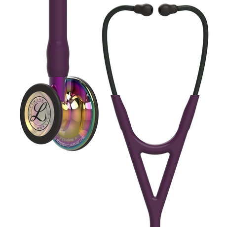 Littmann Cardiology IV Stethoscope – Plum, Violet Stem, Rainbow, Standard.