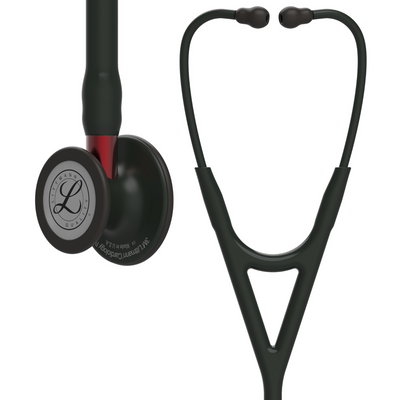 Littmann Cardiology IV Stethoscope - Black · Red Stem · Black