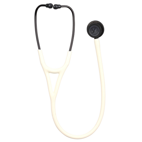Littmann Cardiology IV Stethoscope, Satin Tubing – Alabaster, Black – full stethoscope.