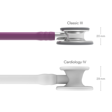 Littmann Classic III Stethoscope – Plum, Stainless Steel – size diagram.