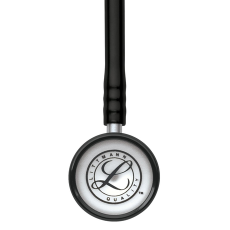 Littmann Classic II Pediatric Stethoscope – Black, Stainless Steel, Standard – chestpiece close-up.