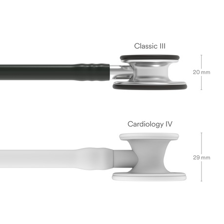 Littmann Classic III Stethoscope – Black, Stainless Steel – size diagram.