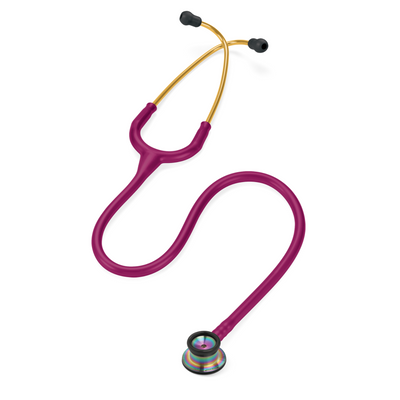 Littmann Classic II Pediatric & Infant Stethoscope - Raspberry · Brass Headset · Rainbow