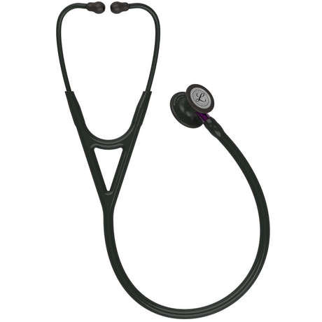 Littmann Cardiology IV Stethoscope – Black, Violet Stem, Black, Standard – full stethoscope.