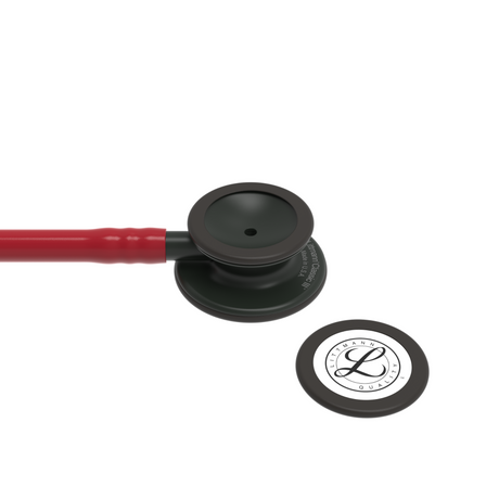 Littmann Classic III Stethoscope – Burgundy, Black Stem, Black – chestpiece close-up.