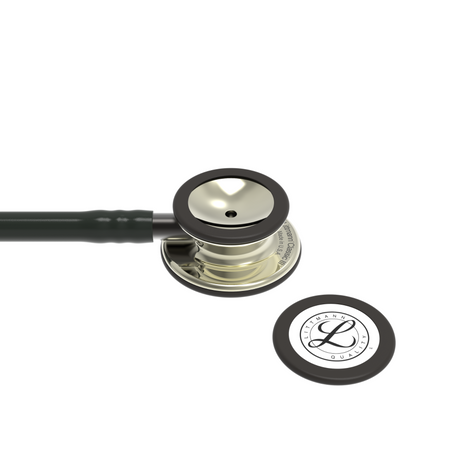 Littmann Classic III Stethoscope – Black, Smoke Stem, Champagne – chestpiece close-up.