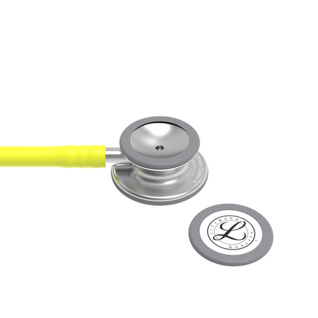 Littmann Classic III Stethoscope – Lemon Lime, Stainless Steel – chestpiece close-up.