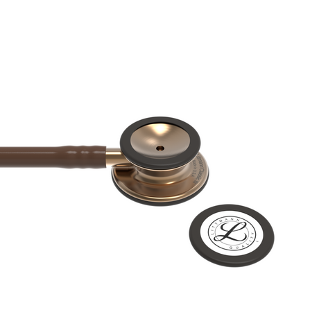 Littmann Classic III Stethoscope – Chocolate, High Polish Copper – chestpiece close-up.