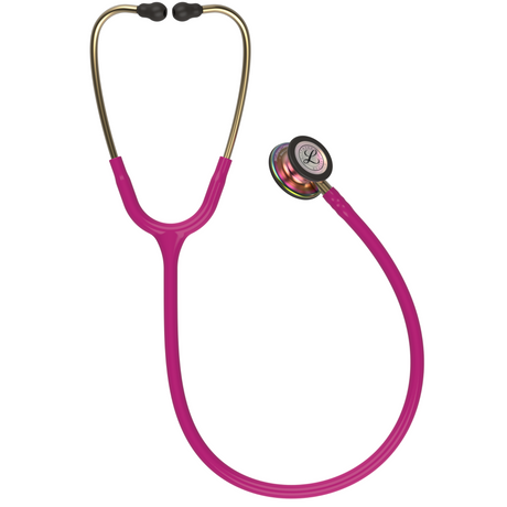 Littmann Classic III Stethoscope – Raspberry, High Polish Rainbow – full stethoscope.