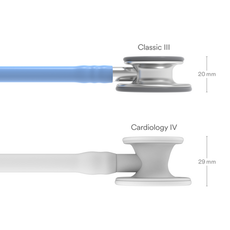 Littmann Classic III Stethoscope – Ceil Blue, Stainless Steel – size diagram.