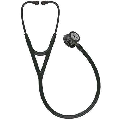 Littmann Cardiology IV Stethoscope – Black, Champagne Stem, Smoke, High Polish – full stethoscope.